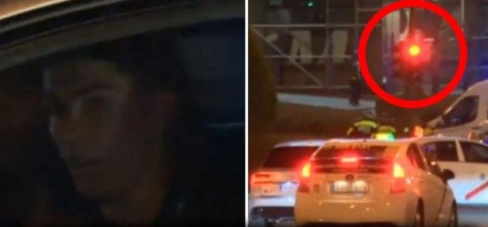 Cristiano Ronaldo drives trough red light, police just watches