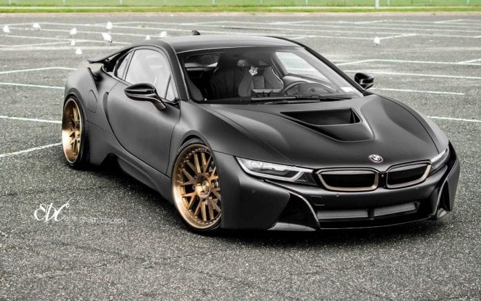BMW I8 With Stunning Matte Black Paint And Bronze Wheels